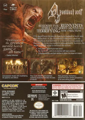 Resident Evil 4 (Disc 1) box cover back